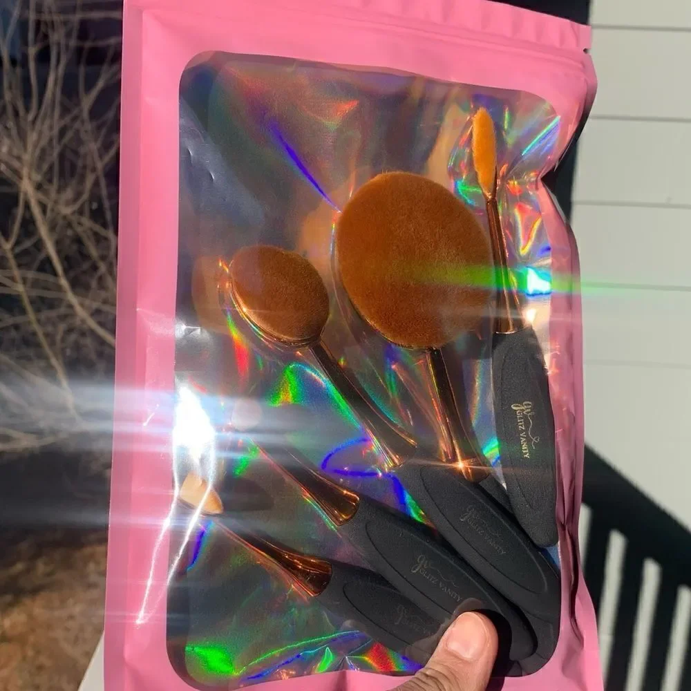 Rose gold & black oval brush set • 5 Piece